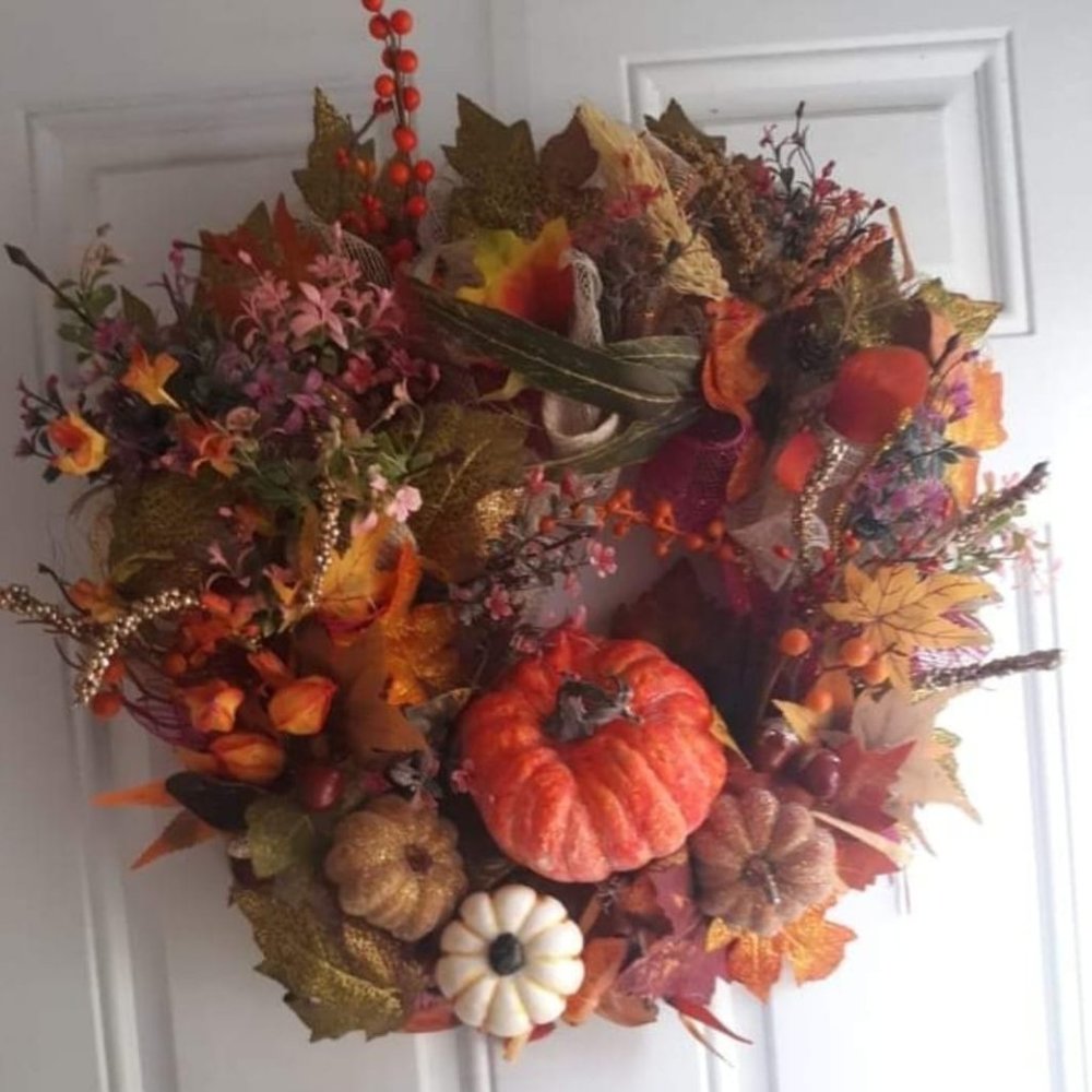 Fall Harvest Wreath/Fall Decor/Handmade Wreath/ Halloween /Thanksgiving